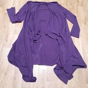 Hard Tail Forever Purple Long Drapey Waterfall Cardigan XS GUC